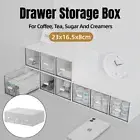 Transparent 3 Drawer Storage Box Plastic Desktop Organizer Coffee Sugar Jewelry