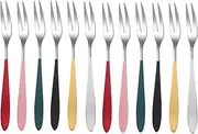 GRIRIW 12pcs Stainless Steel Forks Fruit Forks for Appetizer Dessert for Everyday Use Party Wedding Hotel