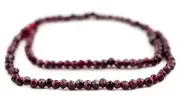 Faceted Round Almandine Garnet Beads 5mm Purple Gemstone 14 Inch Strand