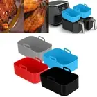 Silicone Pot Reusable Liner Basket Rectangle Bowl for Ninja Dual Air Fryer