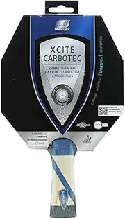 SUNFLEX Xcite C45 Carbotec Table Tennis Bat, Competition Level Bat, with Carbon Power Blade & Foam Core Grip for Precision Control, ITTF Approved Mikado Rubber & 2.3mm Sponge
