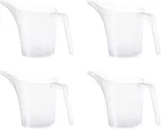 4 Pack Plastic Funnel Pitcher Measuring Cup with Long Spout Easy Soap Making Pouring Pitcher Large Measuring Jug for Bakeware Molds, Pancake, Batter, Muffin, Cakes, Soap Making(32 ounces/1000 ml)