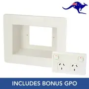 Recessed Power Point Box Wall Plate TV AV & Double PowerPoint GPO Included