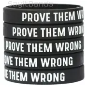 5 PROVE THEM WRONG Wristbands - Debossed Color Filled Silicone Bracelet Bands