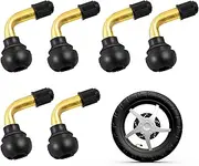PVR70 Valve Stem Angled 90 Degrees Compatible with Most Tubeless Tyre Rims, Motorcycle, Scooter, ATV (Applicable Diameter, Brass Stem, Snap-in Rubber Base, 11.3 mm) Pack of 6