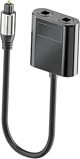 Yardenfun Optical Fiber Splitter Out Audio Connector for Home Theater Audio Systems Supports Surround Sound Durable Construction Optimal Conductivity Convenient Dual Port