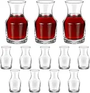 Remagr 12 Pack Single Serving Wine Carafe Glass Small Mini Carafe Individual Wine Refill Decanter for Dinner Parties Tastings Bars Restaurants (7.7 oz)
