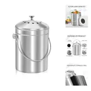 Compost Bucket for Kitchen Countertop, 1.3 Gallon Stainless Steel Compost Bin...