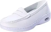 Vaveren Nurse Shoes for Women Nursing Shoes Nurse Loafers White Lightweight Waterproof Step in Work Shoes EVA Kitchen Shoes Footwear, 39