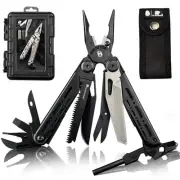 19 In 1 Pocket Multi Tool, Stainless Steel Multitools Pliers with Fire Starte...