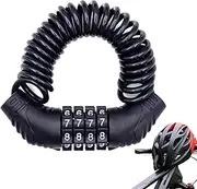 [Generic] Helmets Locks for Motorcycles - Retractable Lock Cable Lock | 4-Digital Safety Code, Adjustable Wheel Lock, Cable Locks for Motorcycle