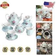Exquisite 13-Piece Floral Tea Set with Elegant Teapot & Cups – Perfect Gift