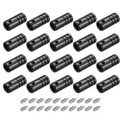 20Pcs 5mm Metal Shoelace Tips Screws Shoelace End Tip Cords End Black