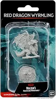WizKids D and D Nolzurs Marvelous Red Dragon Wyrmling Unpainted Miniatures