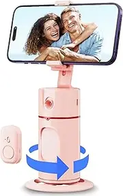 Auto Face Tracking Tripod - 360° Rotation Auto Tracking Phone Holder,No App, Phone Camera Mount with Remote and Gesture Control, Rechargeable Smart Shooting Holder for Video Recording