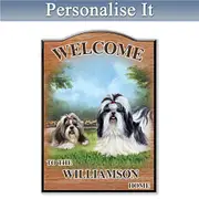 Puppy Love 'Shih Tzu' Personalised Welcome Sign