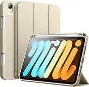 JETech Case for iPad Mini (A17 Pro, 2024 Model, 7th Generation) / Mini 6 (2021 Model, 6th Generation), Slim Tablet Cover with Soft TPU Back, Auto Wake/Sleep (Starlight)