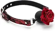 Sex Bondage Silicagel Breathable Ball Gag Bondage Lace Flower Open Mouth Gags Adult Sex Toys For Couples BDSM Game for Couples on Bed Restraints Toys