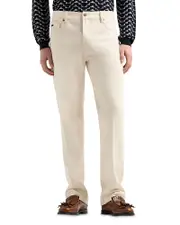 Emporio Armani Straight Fit Bull Cotton Jeans in Light Beige