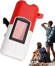 Survival Solar Flashlight | Survival Hand-Crank Flashlight Solar-Powered | Bright Lamp with Long-Range Beam and Whistle for Family, Friends, Men, Women, Adults