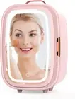 Mini Skincare Fridge with Dimmable LED Light Mirror, 8L Portable Makeup Fridge C