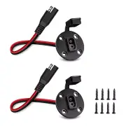 2PCS 30cm 12AWG SAE Power Socket Sidewall Port Solar Panel Mount Connector
