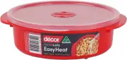 Decor Microsafe round Storage Container, 750Ml Capacity, Red