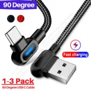 Braided USB C Type C Fast Charging Data Sync Charger Cable Cord 2M For Samsung