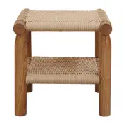 Kelly Handwoven Rattan Lamp Table (Almond)