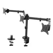 Triple Monitor Mount, 3 Monitor Desk Mount for 3 Screens up to 24 inches, Black