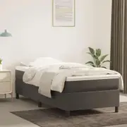 Box Spring Bed with Mattress Dark Grey 106x203 cm King Single Size Velvet
