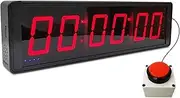 Sport Timer with Chronometer and Interval Timer, LED Digital Wall Clock with Remote Control and Button – Ideal for Fitness, Gym, Training (A,1.5inch)