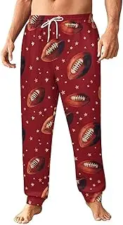 [Generic] Men's Sweatpants, Football and Star Spacing-16, Polyester Joggers, Sweatpants Jogging Pants for Workout Running