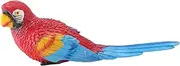Hand-Painted Resin Parrot Figurine: Realistic Wall-Mounted Decorative Model for Garden, Home Decor, and Photography Props (Red)