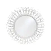 Metal Glass Large 107cm Mirror Batu Round - White Wash