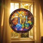 Laboratory Glassware Acrylic Suncatcher, Window Hanging Decor, Unique Gift Idea