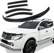 SUERAUTO4X4 Bonnet Protector Weather Shield Guard for Mitsubishi Triton MQ 2015-2018 Accessories, Tinted Black Bonnet Hood Stone Guard Weathershields Window Visor Wind Deflectors Car Exterior