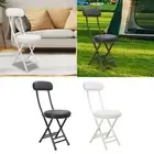 Folded Camping Chair Padded Folding Stool Compact Easy to Carry with Back Rest
