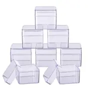 10 Pack Square High Transparency Plastic Bead Storage Containers Box Drawer O...