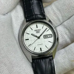 SEIKO 7S26-3040 自動上鏈機械錶 白色方格面