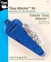 Dritz 16K Snap Fasteners Easy Attacher Kit, Size 15 (3/8-Inch) & Size 16 (7/16-Inch) Nickel