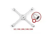 14" Wheel Brace Spanner 4-way Cross Wrench Car Tyre Nut 17 19 21 23mm Socket