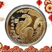 Chinese New Year Coin - New Year Commemorative Coin,Chinese Souvenir, Lunar Year Challenge Coin, Collectible Commemoration for Coin Enthusiasts