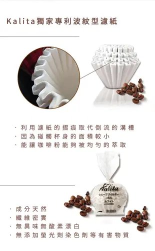 【日本】Kalita155系列 濾杯蛋糕型專用波紋濾紙(袋) (6.3折)