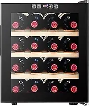 TT-YED Single Zone Wine Beverage Refrigerator, 16-28 Bottle Capacity Wine Cabinet, Adjustable Temperature Control, with 3 Layers Tempered Glass Door, Low Noise Kitchen Wine Cellar,A