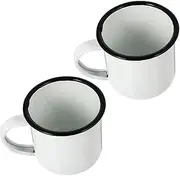 ibasenice 2Pcs Retro Mugs Heat Resistant Water Cups for Tea and Wine Durable Camping Mugs with Design Present for Friends and Family