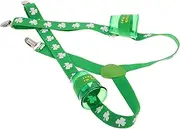 [OATIPHO] Patrick's Day Irish Theme Suspenders Adjustable Firefighter Decorations Party Supplies with Shamrock Pattern