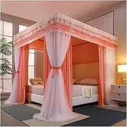 Bed Canopy Bedroom Mosquito Net for 5ft/1.5m Bed, 4 Corner Support Luxury Bed Canopy, Blackout & Dustproof Bed Curtain Mosquito Net (Color : Style 10, Size : 150x200x200cm)