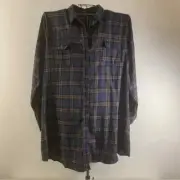 NWT BooHoo Women's Oversized Plaid Flannel Shirt Size 22