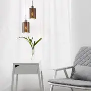 Espejo interior Pendant Light 3Lt in Chrome or Rose Gold Glass with Dotted Effect